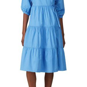 Sweet Baby Jamie Blue 100% Cotton Wrap Dress
